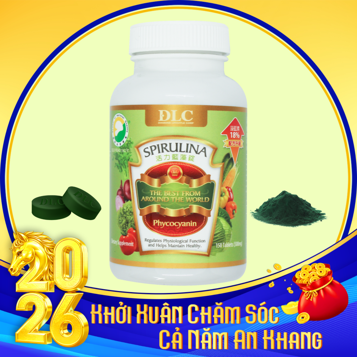 Thực phẩm bảo vệ sức khỏe DLC Spirulina Plus