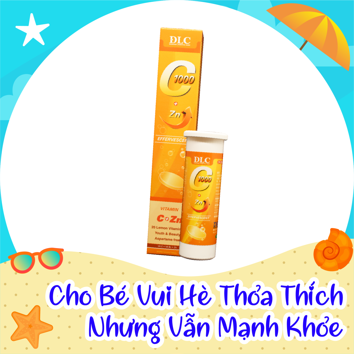 Thực phẩm bảo vệ sức khỏe DR.VITAMIN C 1000 +ZN Effervescent Tablets